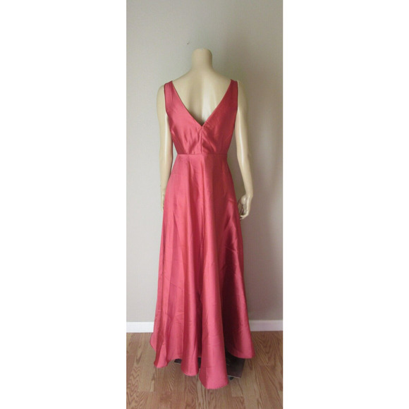 SACHIN BABI Lipstick Red Jess Gown Size 6 Pleated Wrap Asymmetrical Panel Dress - Picture 6 of 7